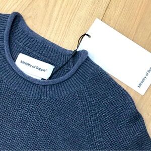 Ministry of Supply Blue Men's Sweater waffle knit new tags preppy